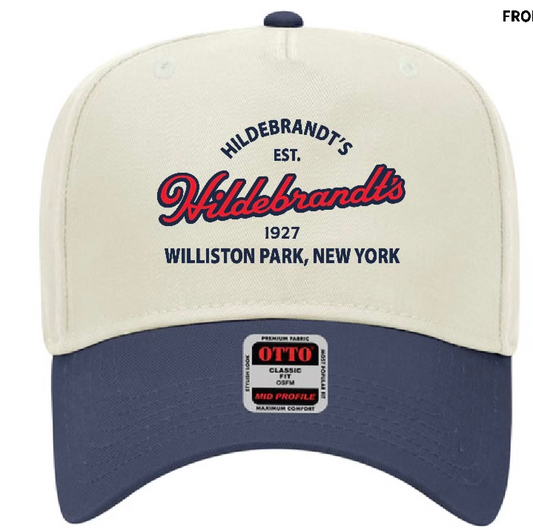 Hildebrandt's Red & Navy Hat – Worn by Junior Alvarado, 2025 Kentucky Derby Champion